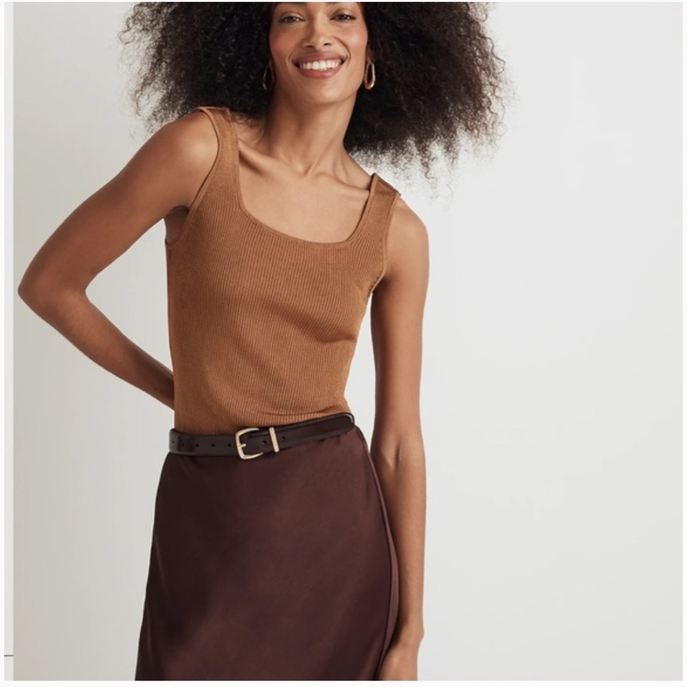 Madewell Caramel Ribbed Sweater Tank